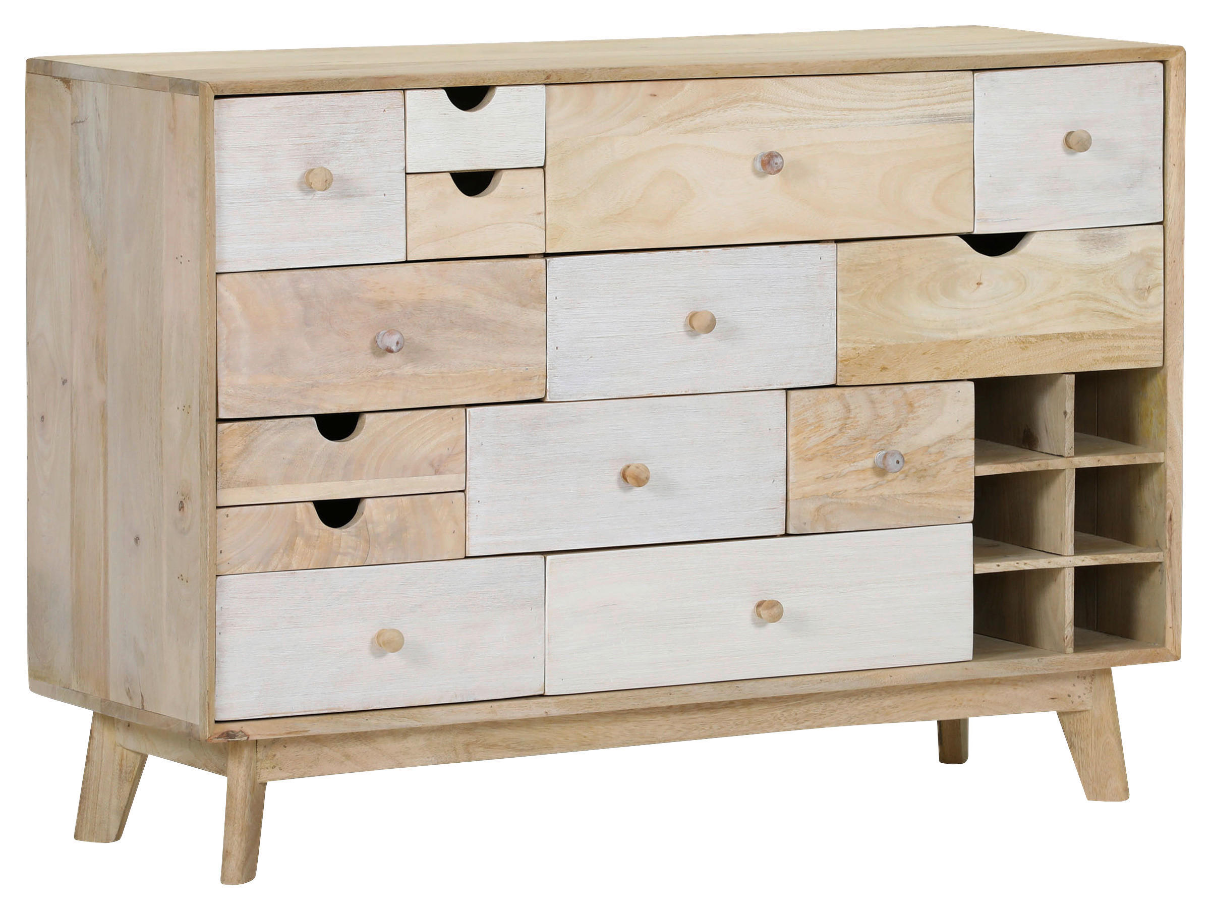 KOMMODE Kata  in 115/80/42 cm  - Naturfarben/Weiß, Design, Holz (115/80/42cm) - Landscape