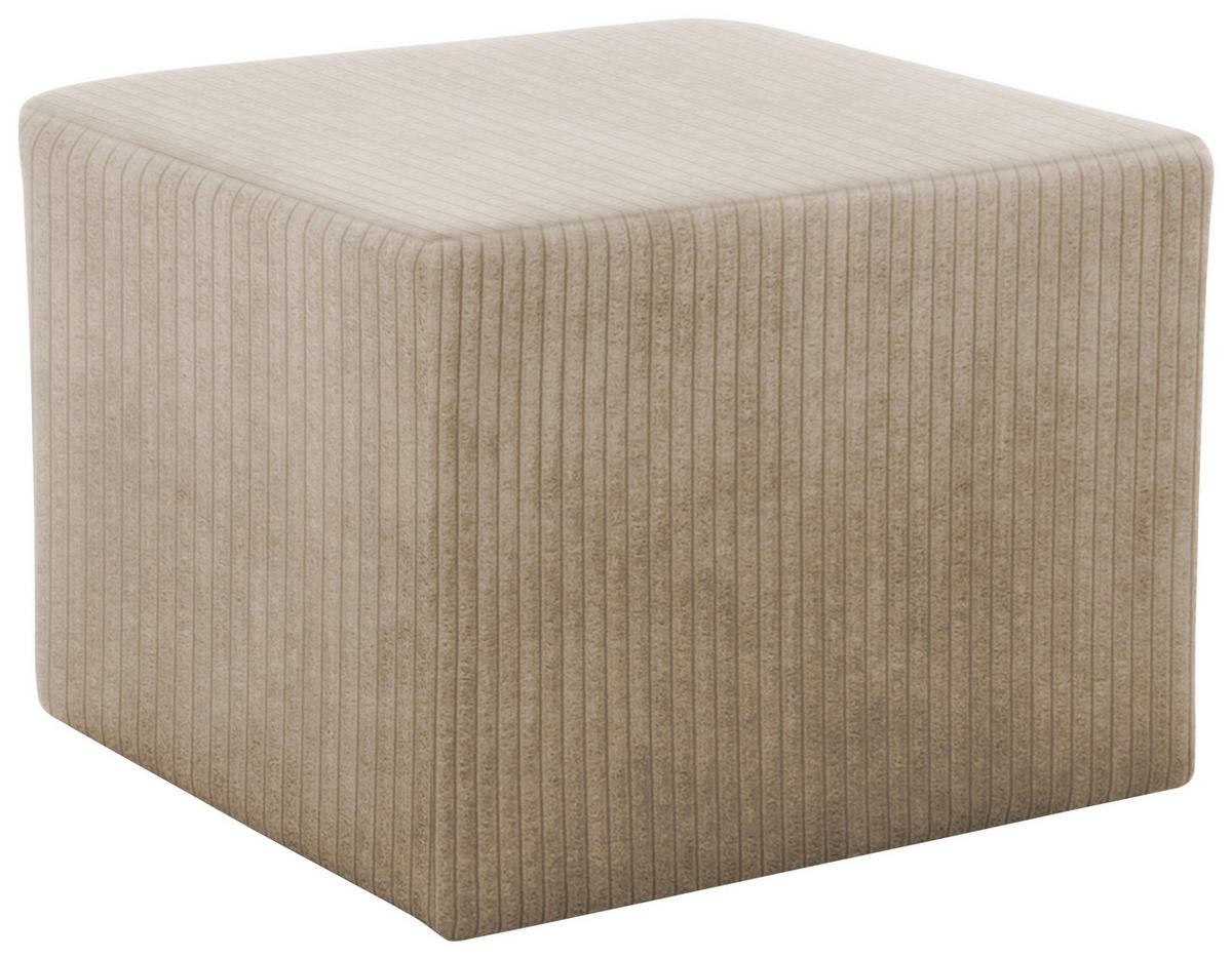 HOCKER in Textil Taupe  - Taupe/Schwarz, Design, Kunststoff/Textil (59/44/59cm) - MID.YOU