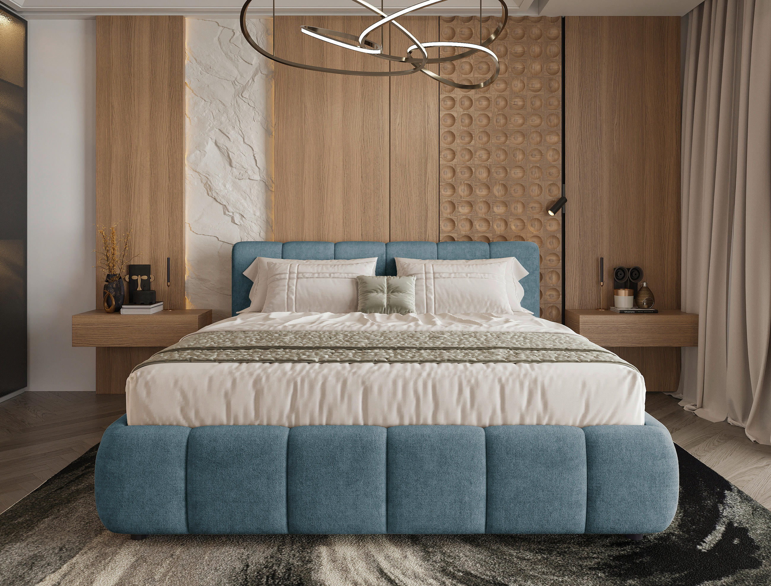 POLSTERBETT 160/200 cm, inkl. Lattenrost, Bettkasten,  in Dunkelblau  - Schwarz/Dunkelblau, KONVENTIONELL, Holz/Kunststoff (160/200cm) - Boxxx