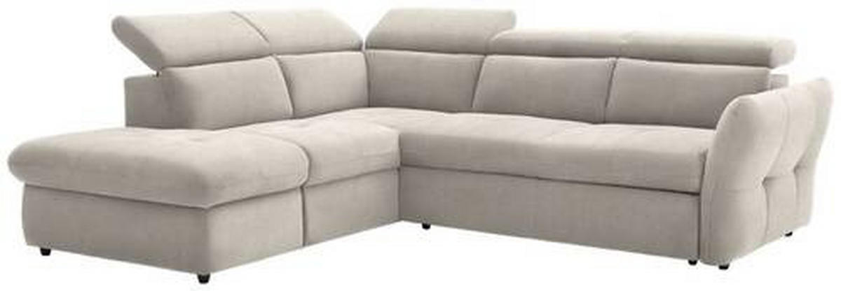 ECKSOFA in Velours Creme, Beige  224/254 cm  - Beige/Creme, Design, Kunststoff/Textil (224/254cm) - Stylife