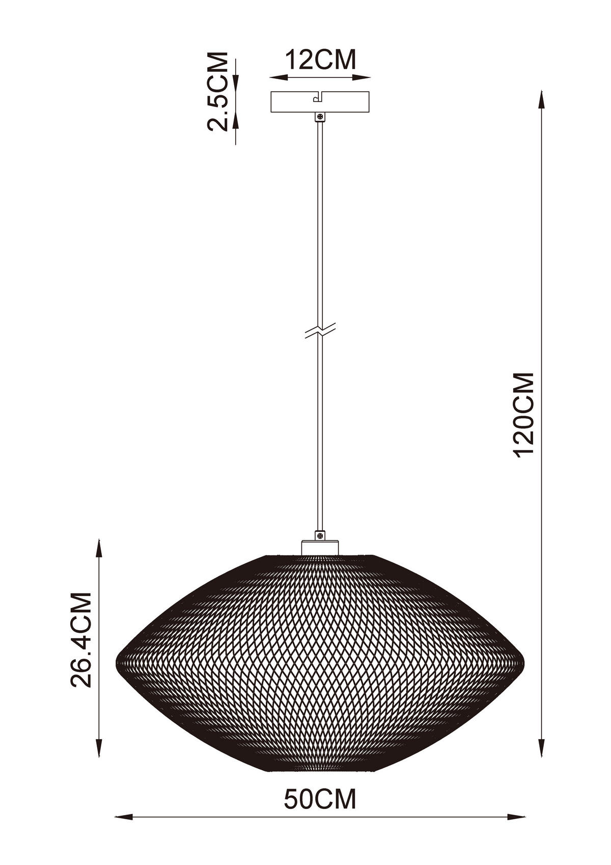 HÄNGELEUCHTE 50/120 cm   - Beige, Design, Textil/Metall (50/120cm) - Collet's Monde