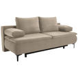 BOXSPRINGSOFA Flachgewebe Hellbraun  - Hellbraun/Schwarz, KONVENTIONELL, Textil/Metall (204/93/100cm) - Novel