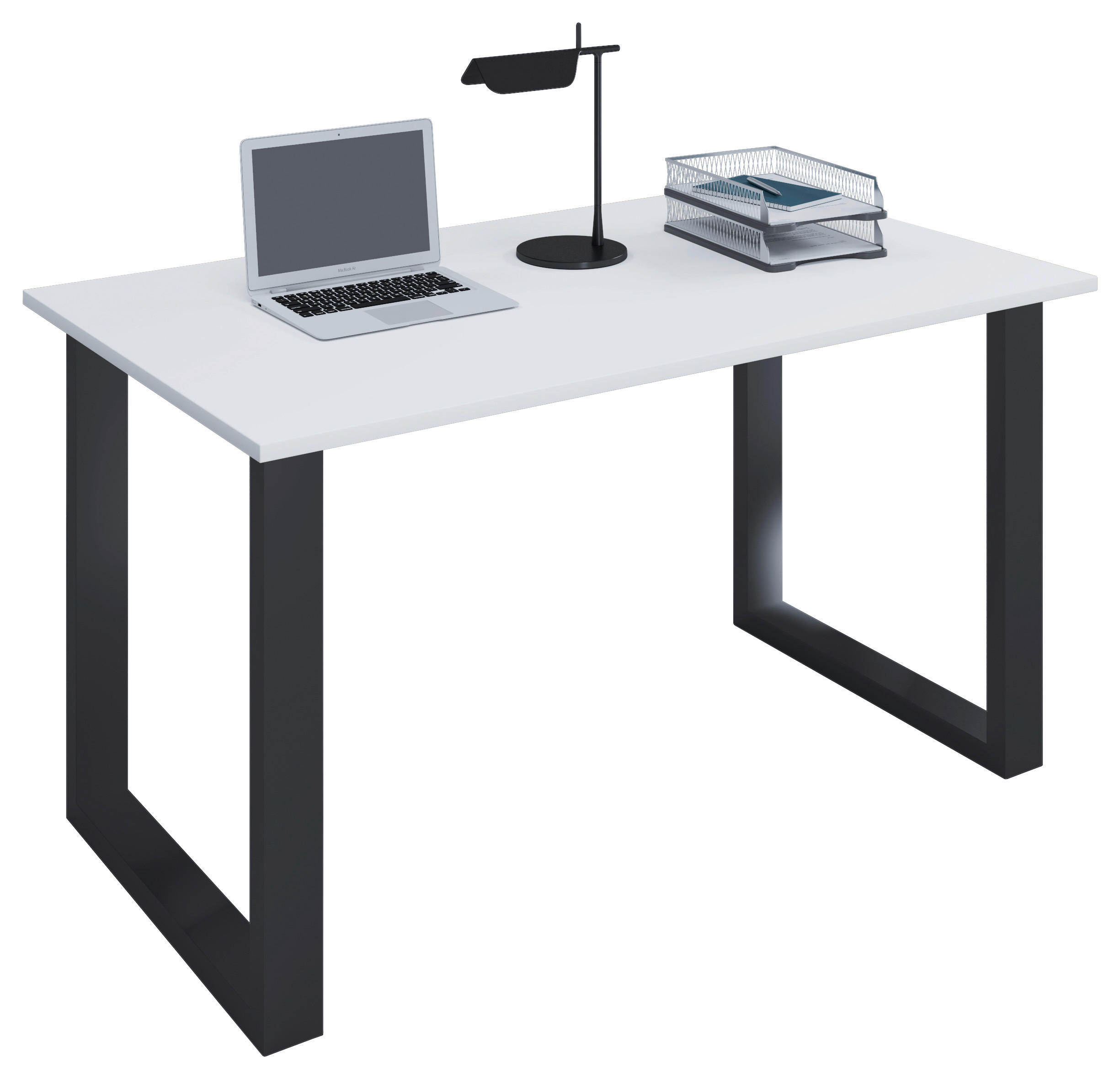 SCHREIBTISCH 140/50/76 cm  in Schwarz, Weiß  - Schwarz/Weiß, MODERN, Holzwerkstoff/Metall (140/50/76cm) - MID.YOU