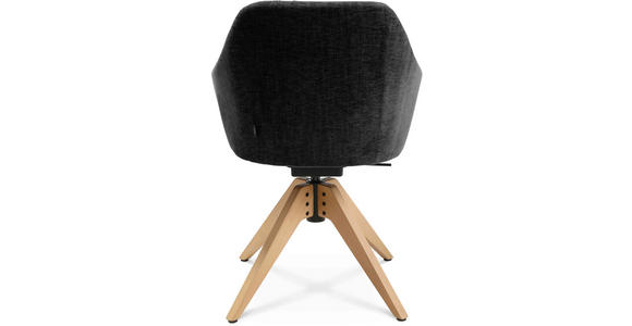 ARMLEHNSTUHL in Velours - Eichefarben/Graphitfarben, Design, Holz/Textil (58/82,5-85,2/60cm) - Johann Jakob