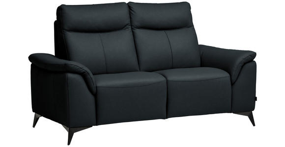 2-SITZER-SOFA  in Echtleder Dunkelblau   - Schwarz/Dunkelblau, Design, Leder/Metall (176/105/98cm) - Belluti