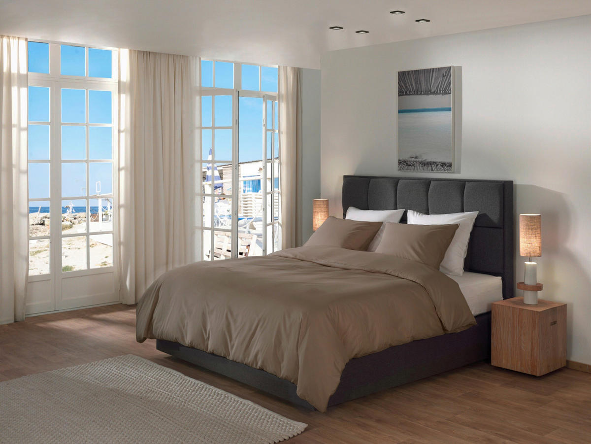 BETTWÄSCHE 2-teilig Suite-Casablanca Renforcé 135/200 cm  - Taupe, Basics, Textil (135/200cm)