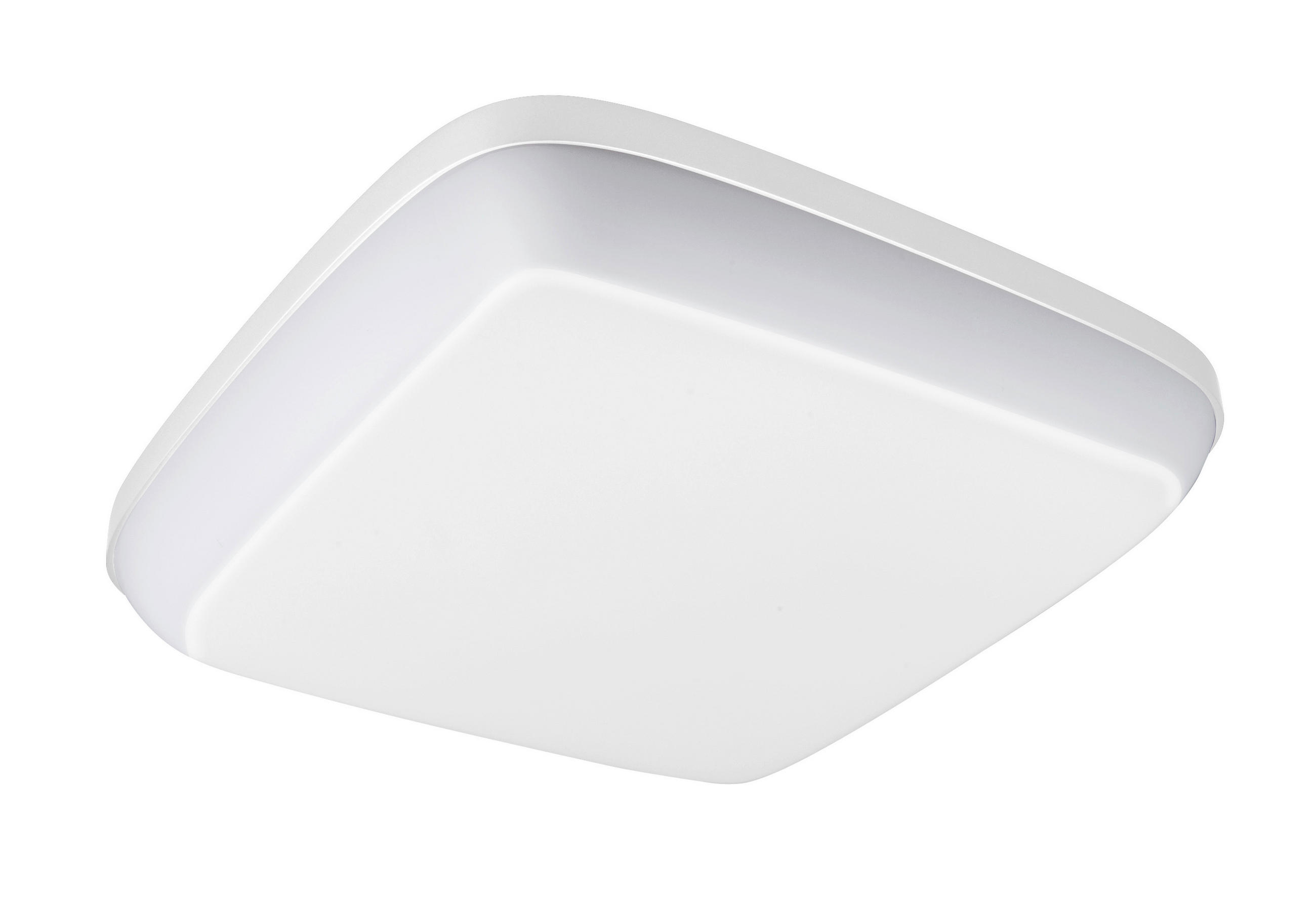 SPOLJNA PLAFONJERA  - bela/opal, Konvencionalno, plastika (28/28/4,8cm)