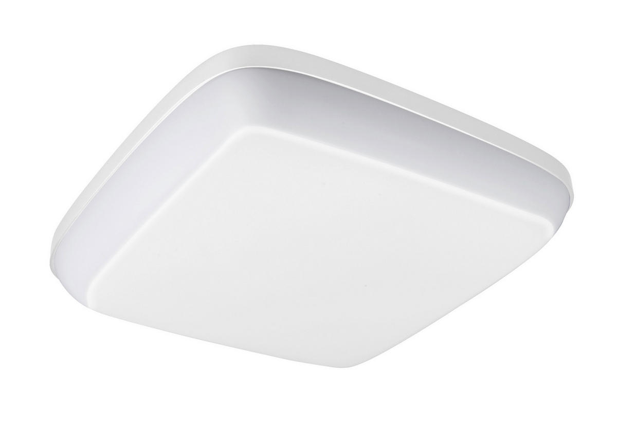 SPOLJNA PLAFONJERA  - bela/opal, Konvencionalno, plastika (28/28/4,8cm)