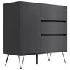 SIDEBOARD Posseik Industrial  in 99/93,6/42 cm  - Graphitfarben/Schwarz, Design, Holzwerkstoff/Metall (99/93,6/42cm) - P & B