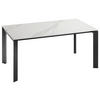 ESSTISCH in Metall, Keramik 160-250/90/75 cm  - Weiss/Schwarz, Design, Keramik/Metall (160-250/90/75cm) - Novel