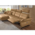 ECKSOFA in Echtleder Honig  169/298 cm  - Schwarz/Honig, Design, Leder/Metall (169/298cm) - Dieter Knoll