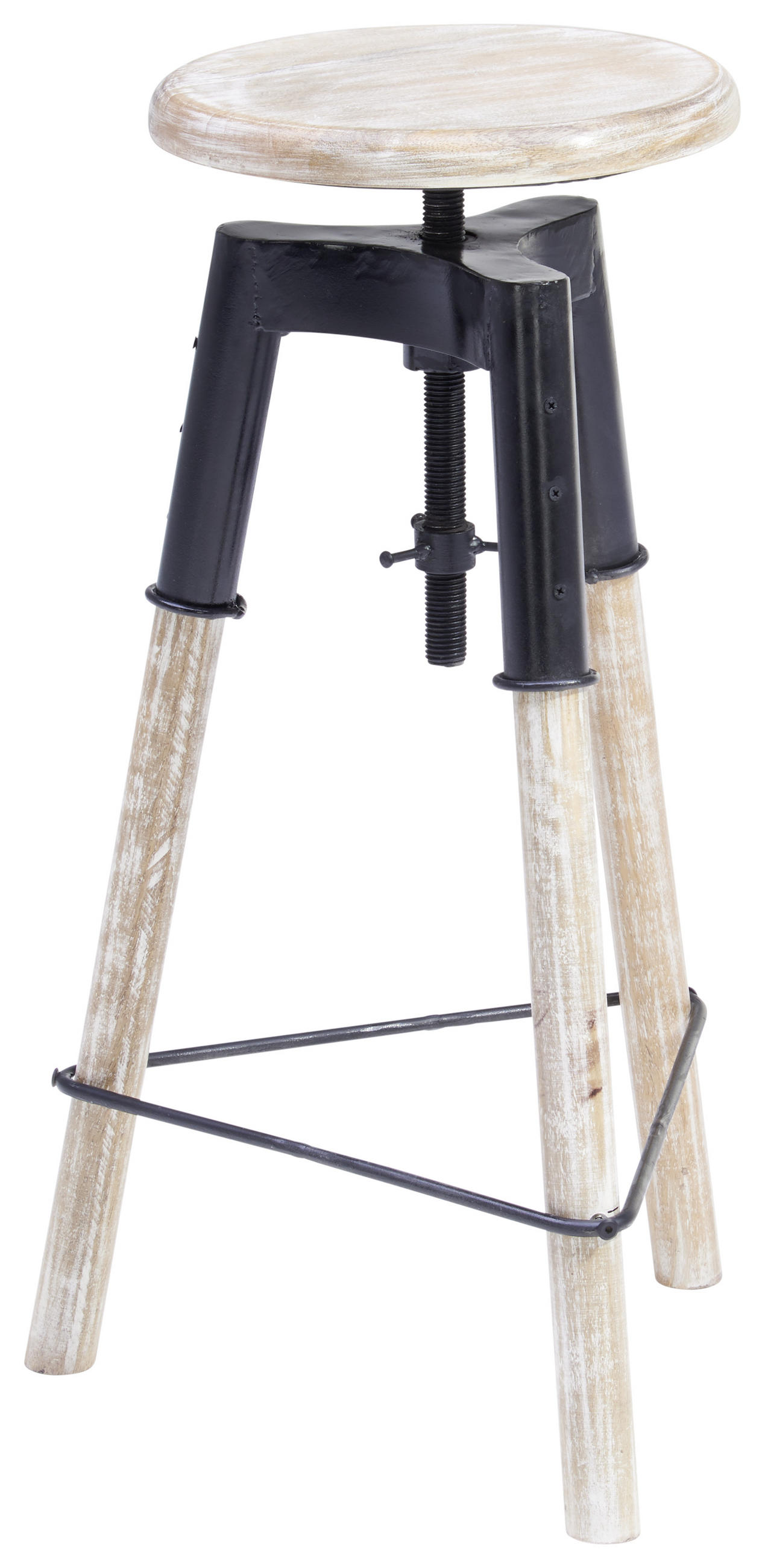 BARSKA STOLICA  prirodna boja, crna   - prirodna boja/crna, Lajfstajl, drvo/metal (48/74/48cm)