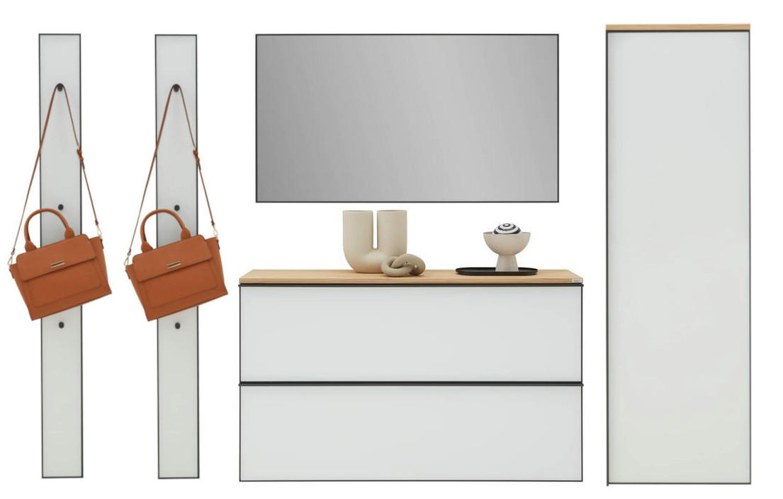 Dieter Knoll Garderobe Weiß, Eiche 255x190x37 cm