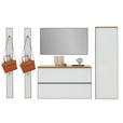 GARDEROBE 5-teilig  in 255/190/37 cm  - Eichefarben/Weiß, Design, Glas/Holz (255/190/37cm) - Dieter Knoll