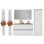 GARDEROBE 5-teilig  in 255/190/37 cm  - Eichefarben/Weiß, Design, Glas/Holz (255/190/37cm) - Dieter Knoll