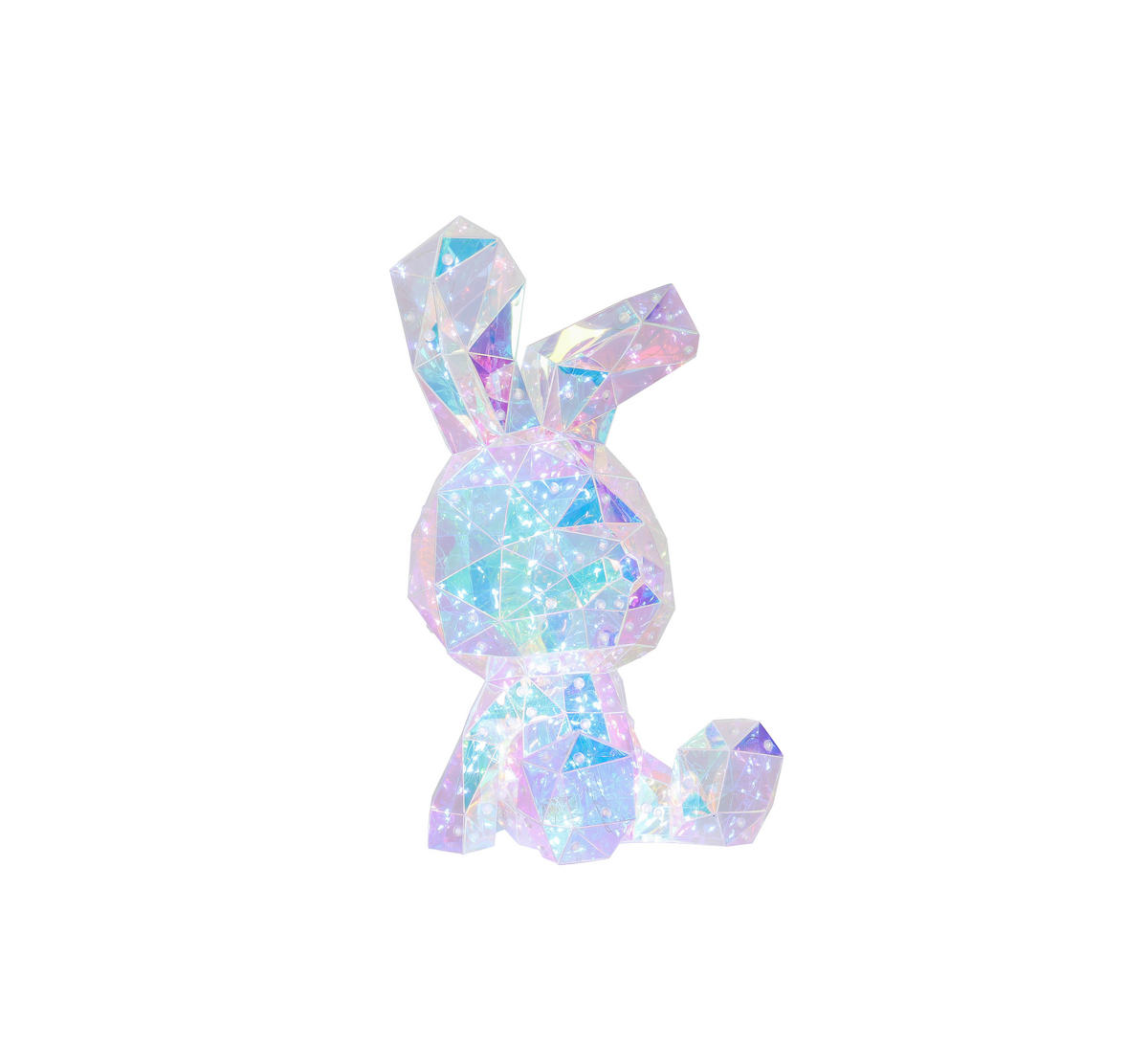 LED-DEKOLEUCHTE Hase 20/20/41 cm   - Transparent/Perlmutt, Design, Kunststoff (20/20/41cm) - Novel