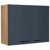 KÜCHENOBERSCHRANK 90/72/35 cm  in Blau, Eichefarben  - Blau/Eichefarben, MODERN, Holzwerkstoff/Metall (90/72/35cm) - Nobilia
