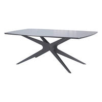 ESSTISCH 200/100/76 cm Nachbildung  Metall, Holzwerkstoff gastro- und objekttauglich rechteckig Schwarz  - Schwarz, MODERN, Holzwerkstoff/Metall (200/100/76cm) - MID.YOU