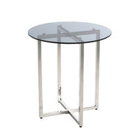 COUCHTISCH in Metall, Glas 50/50/55 cm  - Edelstahlfarben/Grau, MODERN, Glas/Metall (50/50/55cm)