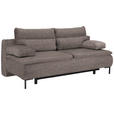 BOXSPRINGSOFA  in Webstoff Braun Modern  - Schwarz/Braun, Design, Textil/Metall (202/93/100cm) - Novel