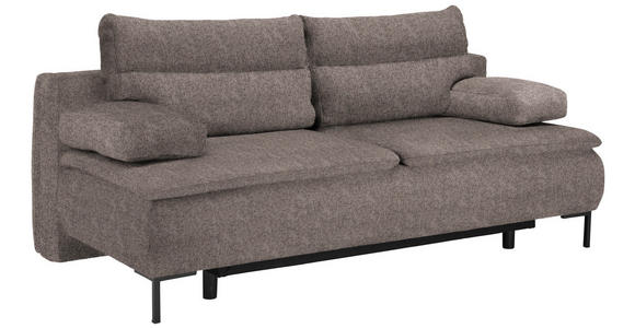 BOXSPRINGSOFA  in Webstoff Braun Modern  - Schwarz/Braun, Design, Textil/Metall (202/93/100cm) - Novel