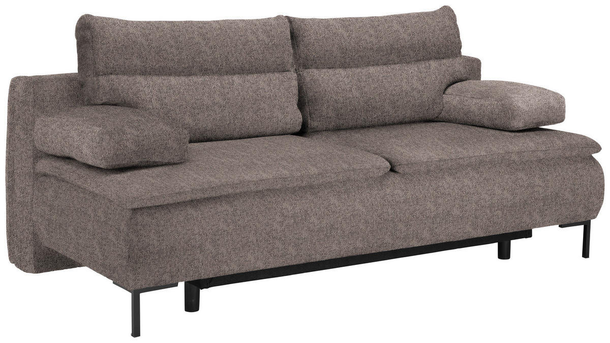 BOXSPRINGSOFA  mit Stoffauswahl Webstoff Braun  - Schwarz/Braun, Design, Textil/Metall (202/93/100cm) - Novel