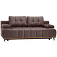 SCHLAFSOFA in Webstoff Braun  - Schwarz/Braun, Design, Holz/Textil (206/77-87/102cm) - Novel