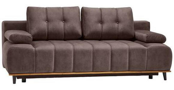 SCHLAFSOFA in Webstoff Braun  - Schwarz/Braun, Design, Holz/Textil (206/77-87/102cm) - Novel