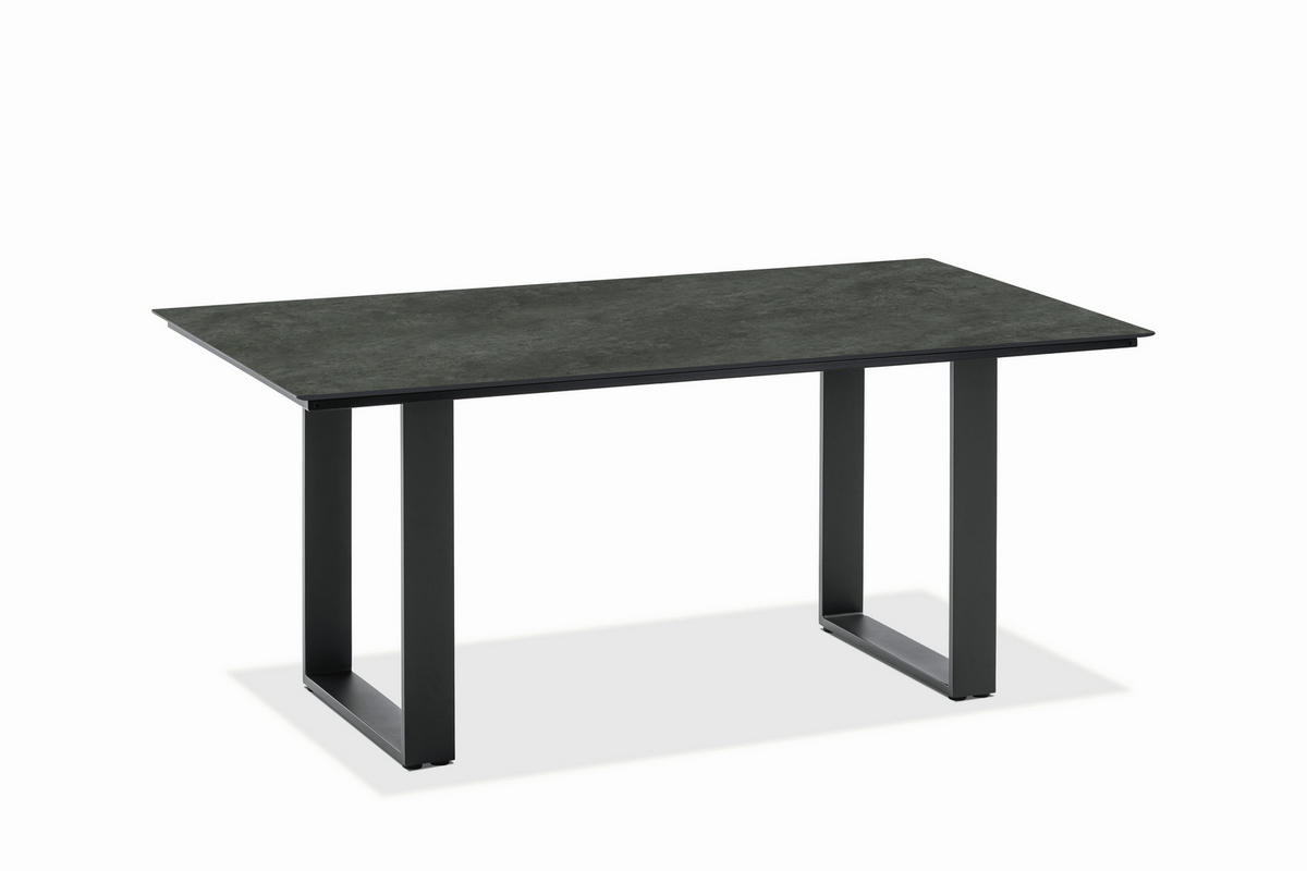 GARTENTISCH Kunststoff Anthrazit, Graphitfarben rechteckig  - Anthrazit/Graphitfarben, Design, Kunststoff/Metall (160/95/76cm)