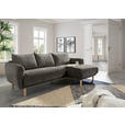 ECKSOFA Dunkelgrau Flachgewebe Rückenkissen, Rücken echt  - Dunkelgrau/Buchefarben, KONVENTIONELL, Holz/Textil (230/144cm) - Carryhome