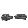 SITZGARNITUR in Cord Grau  - Schwarz/Grau, Design, Textil/Metall - Livetastic