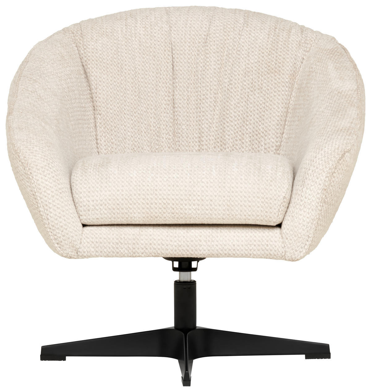 SESSEL in Chenille Naturfarben  - Schwarz/Naturfarben, Design, Textil/Metall (80/78/80cm) - Stylife