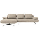 ECKSOFA in Chenille Beige  - Beige/Schwarz, Design, Textil/Metall (334/168cm) - Dieter Knoll