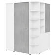 BEGEHBARER ECKSCHRANK 124/199/148 cm  - Alufarben/Weiß, KONVENTIONELL, Holzwerkstoff/Kunststoff (124/199/148cm) - Carryhome