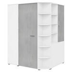 BEGEHBARER ECKSCHRANK 124/199/148 cm  - Alufarben/Weiß, KONVENTIONELL, Holzwerkstoff/Kunststoff (124/199/148cm) - Carryhome
