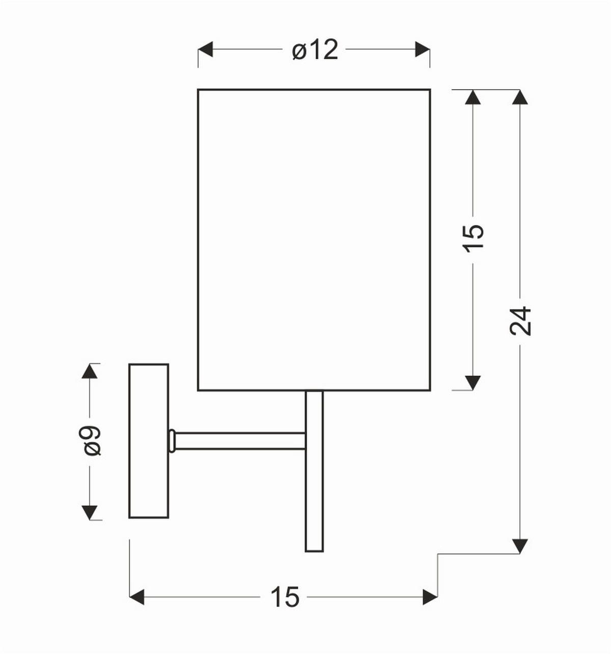 WANDLEUCHTE 15/12/24 cm   - Chromfarben, Basics, Metall (15/12/24cm)