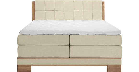 BOXSPRINGBETT 140/200 cm  in Buchefarben, Beige  - Beige/Buchefarben, Natur, Holz/Textil (140/200cm) - Linea Natura