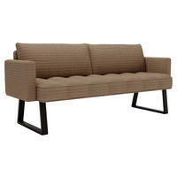 SITZBANK 200/88/69 cm Struktur Braun Metall  - Schwarz/Braun, Design, Textil/Metall (200/88/69cm) - Valdera