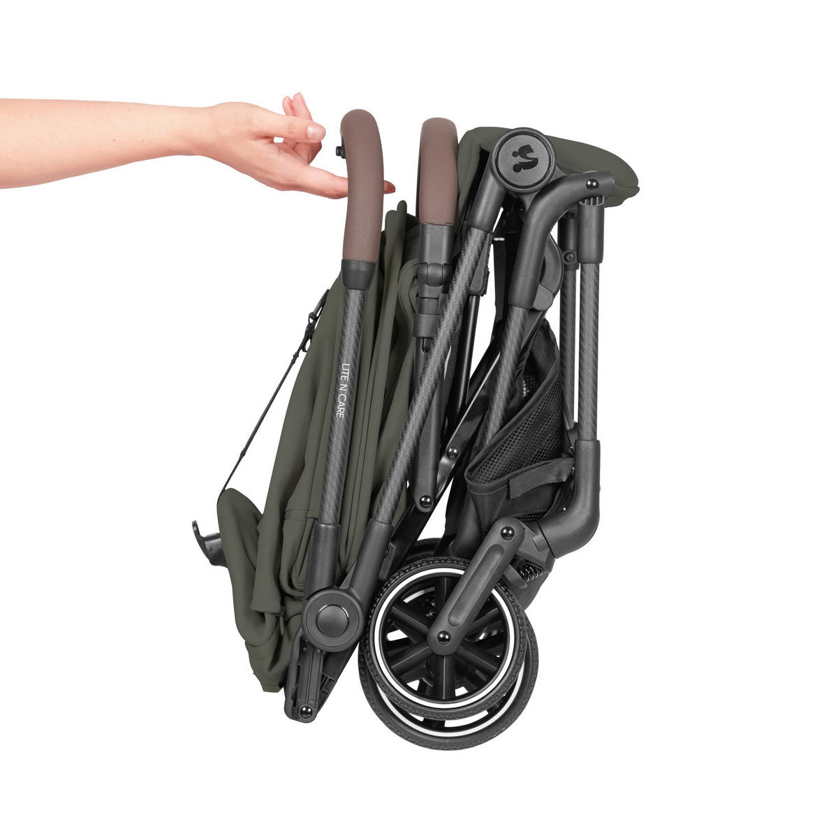 BUGGY Lite N Care  - Schwarz/Olivgrün, Basics, Textil/Metall (89/43.5/100cm) - Hauck