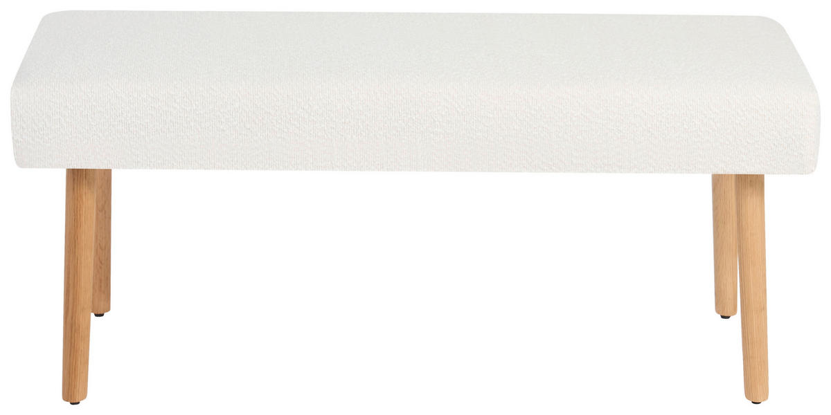 SITZBANK 98/42/40 cm Fleece Eichefarben, Beige Eiche massiv  - Eichefarben/Beige, KONVENTIONELL, Holz/Textil (98/42/40cm) - VanDerken