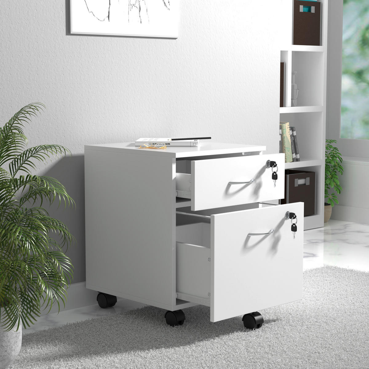 RULLHURTS 40/54/44 cm  - vit/silver, Design, metall/trämaterial (40/54/44cm) - MID.YOU