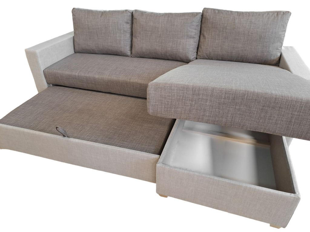SJEDEĆA GARNITURA drvo, drvni materijal, tekstil smeđa, bež - siva/boje hrasta, Design, drvni materijal/drvo (230/155cm) - Xora