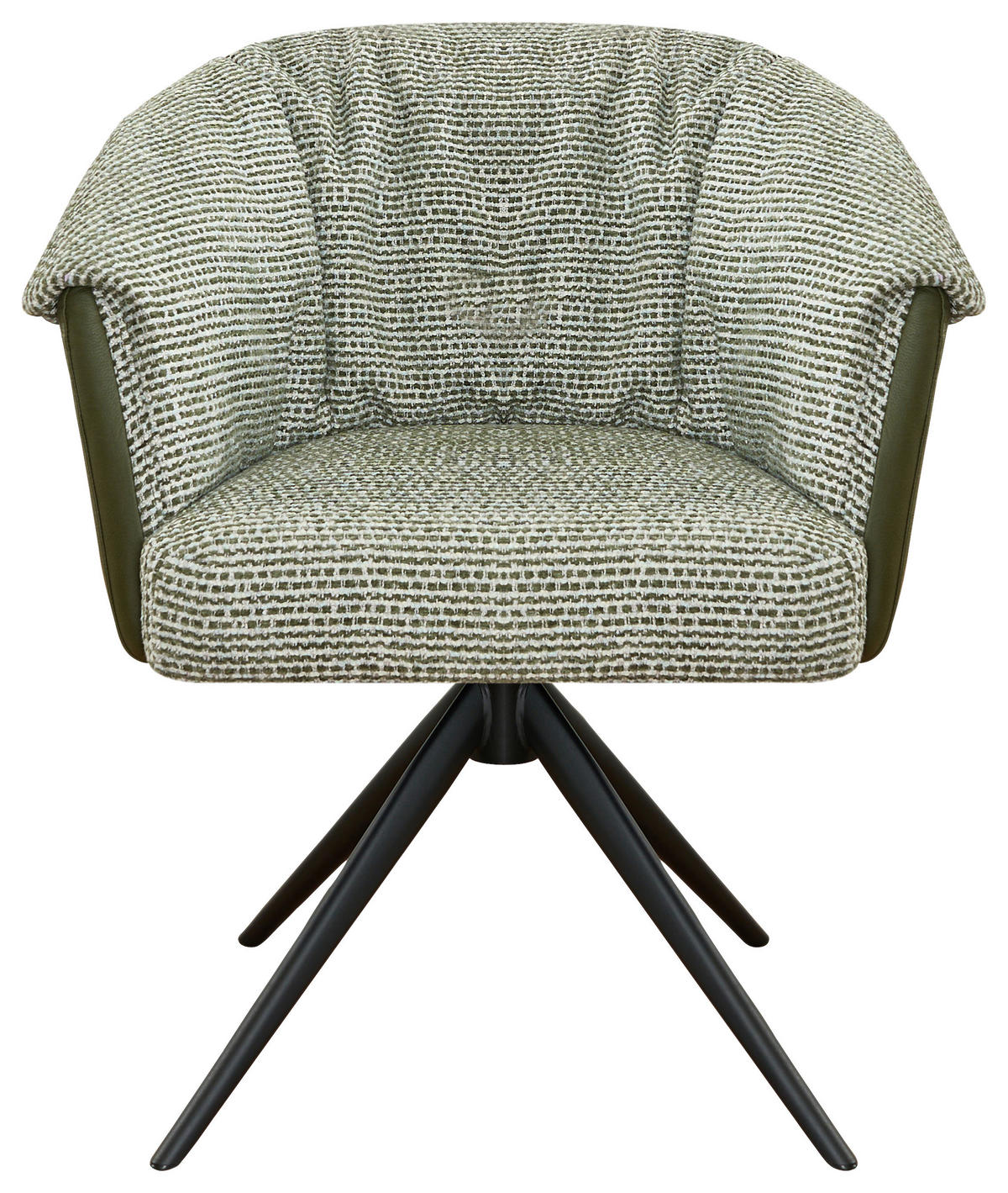 ARMLEHNSTUHL , Stoffauswahl, Sitzfläche 180° drehbar , Webstoff  - Schwarz/Grün, Design, Textil/Metall (69/80/68cm) - Novel