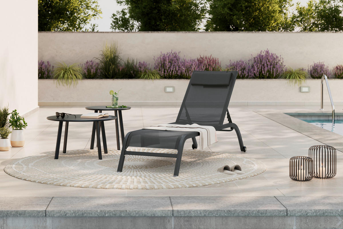 SONNENLIEGE 198/34/87/62 cm  - Grau, MODERN, Textil/Metall (198/34/87/62cm) - Ambia Garden