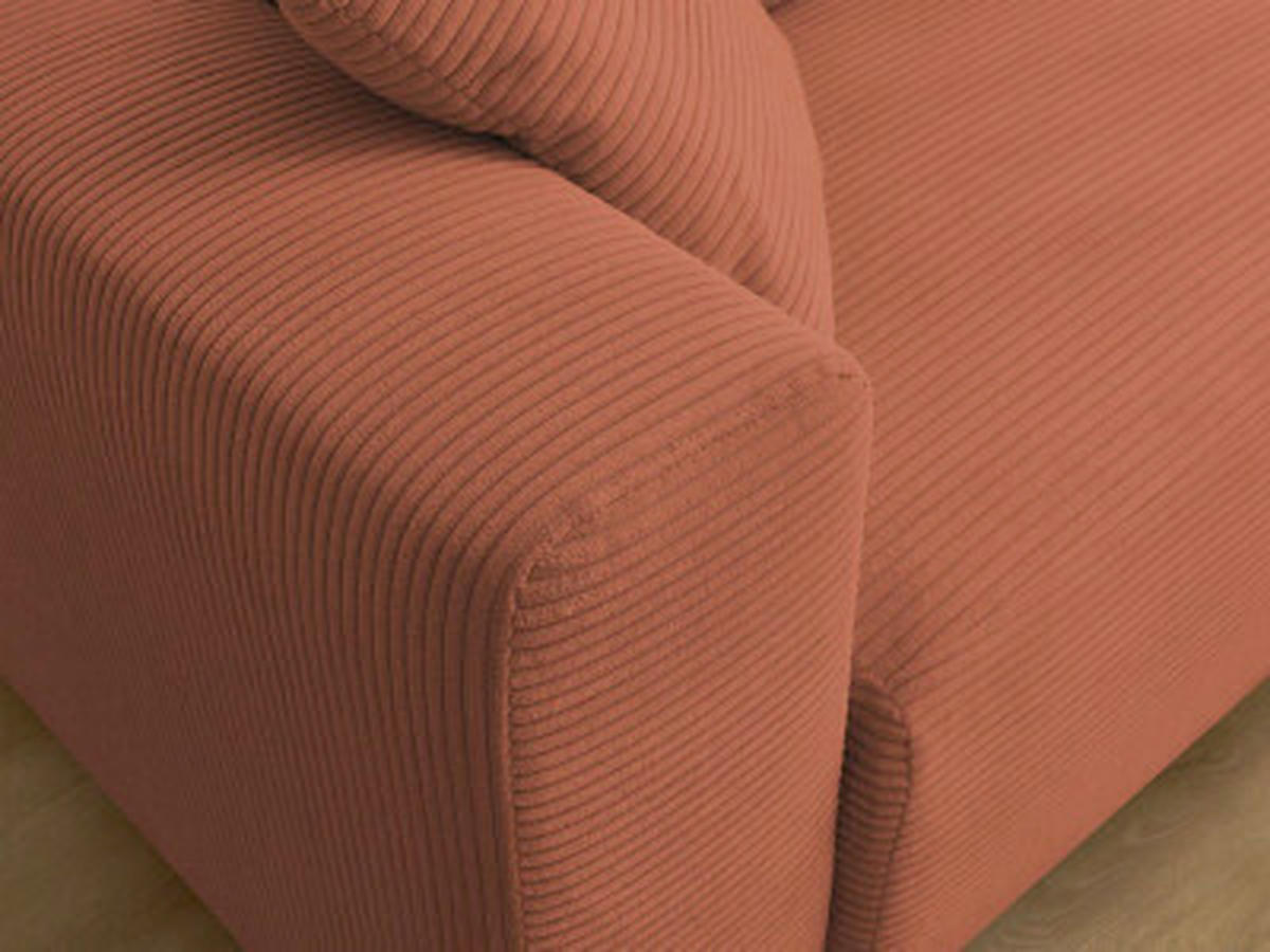 ECKSOFA Ottomane rechts  ATILLA Orange Cord  - Schwarz/Orange, MODERN, Kunststoff/Textil (244/149cm)