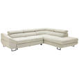 ECKSOFA in Webstoff Beige  - Beige/Schwarz, Design, Textil/Metall (280/235cm) - Hom`in