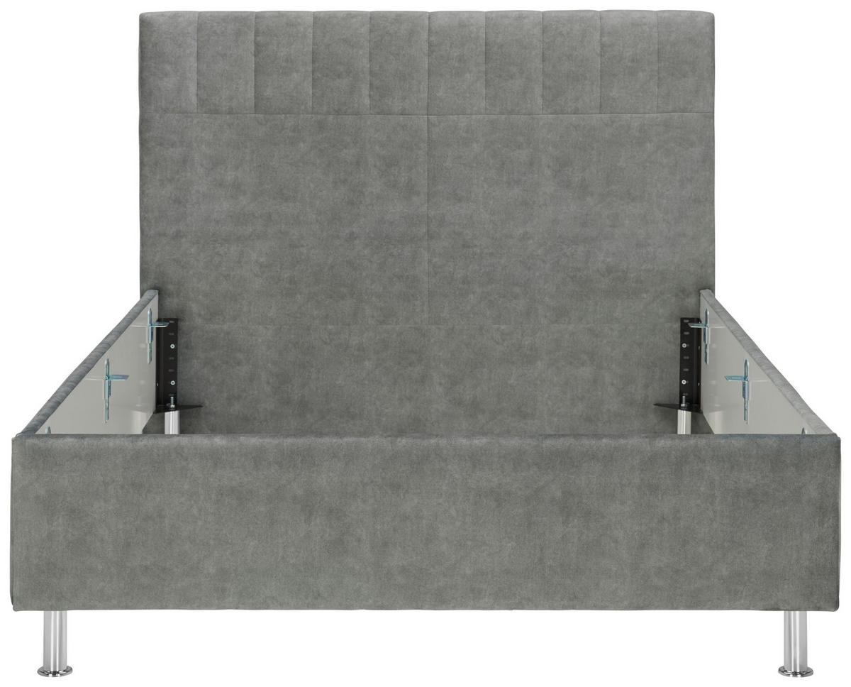 POLSTERBETT Grün 140/200 cm  - Chromfarben/Grün, KONVENTIONELL, Holzwerkstoff/Kunststoff (140/200cm) - Ti'me