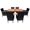 GARTENTISCHGRUPPE  - Schwarz/Akaziefarben, KONVENTIONELL, Holz/Kunststoff - Ambia Garden