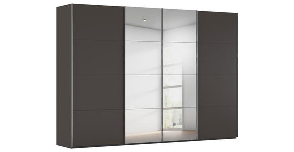 SCHWEBETÜRENSCHRANK 316/235/68 cm 4-türig Graphitfarben  - Chromfarben/Graphitfarben, Design, Holzwerkstoff/Metall (316/235/68cm) - Novel