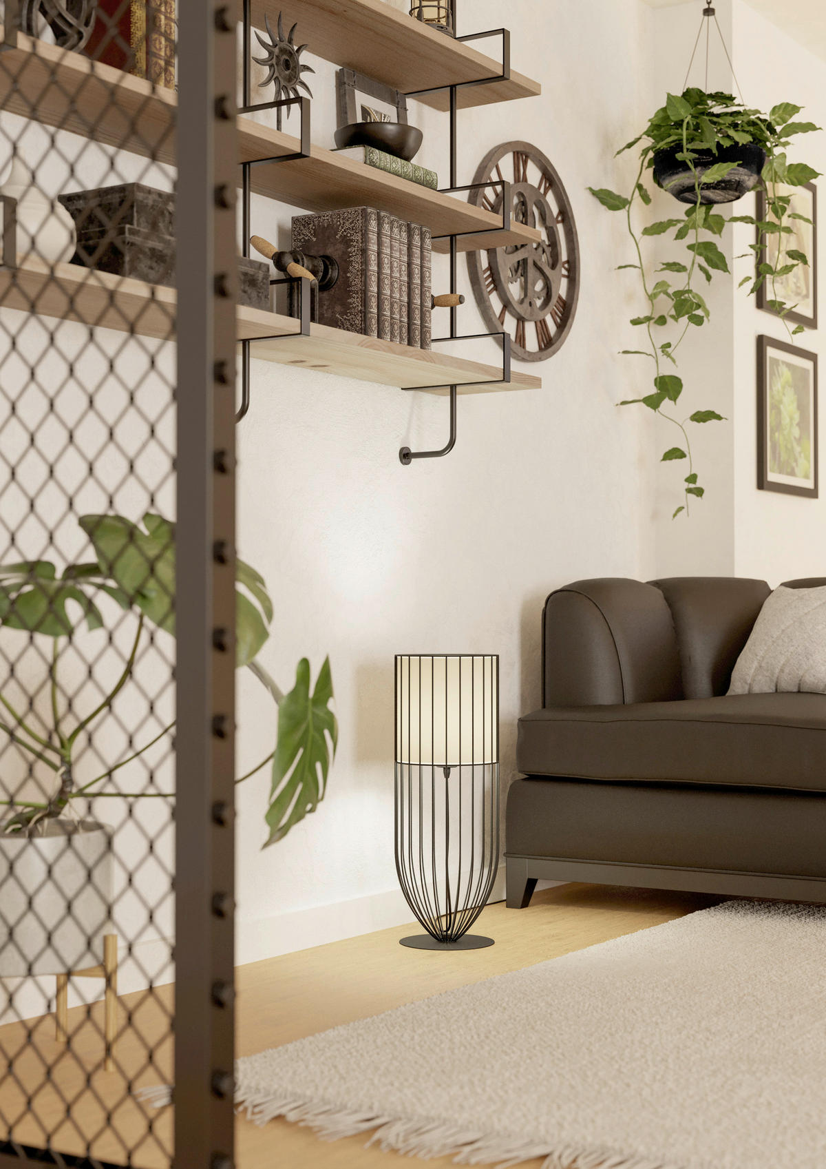 STOLNÁ LAMPA, E27, 22/58 cm  - čierna/biela, Design, kov/textil (22/58cm) - Eglo